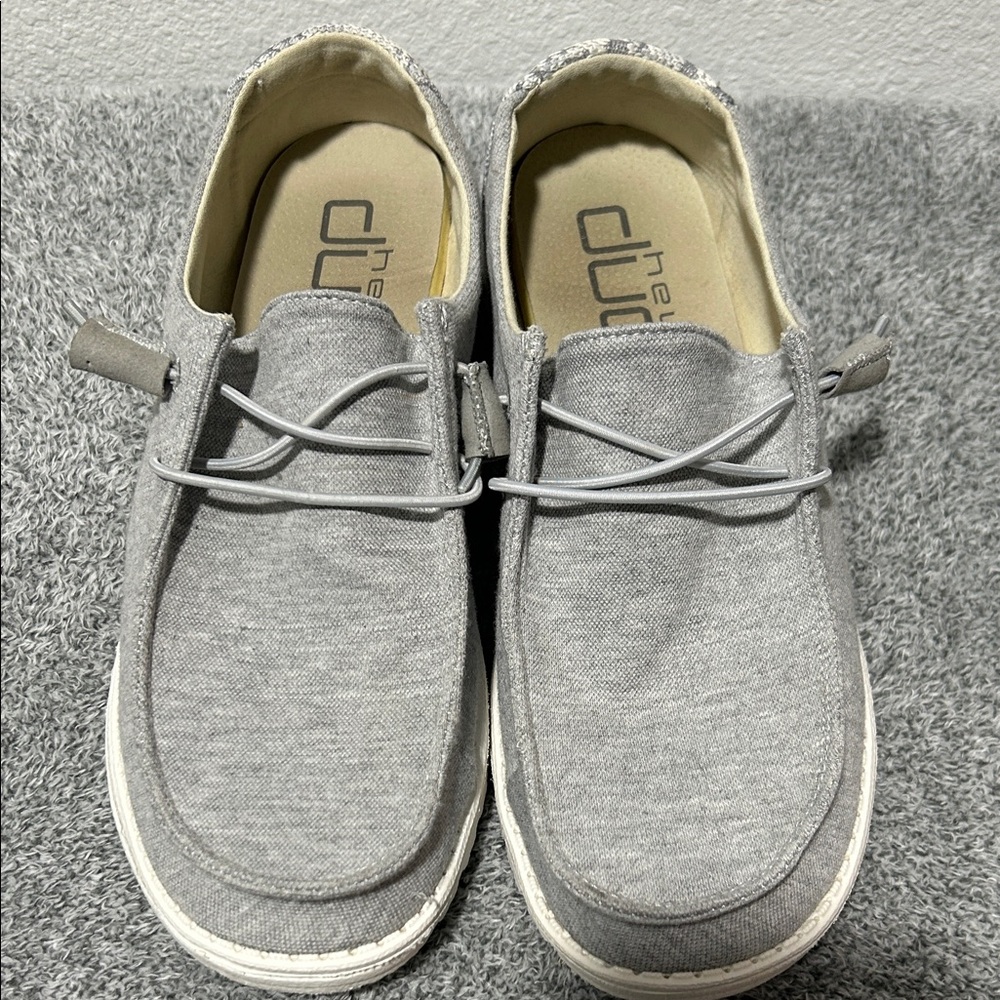 Hey Dude Women's Light Gray Flats